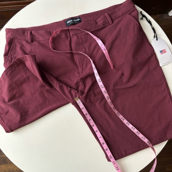 Swet Tailor Men’s Everyday Stretch Chino Shorts Red Size 40 New - Picture 2 of 7